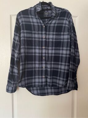 Abercrombie & Fitch Blue Plaid Boyfriend Button Down Shirt